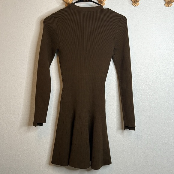 A.L.C. Delia Knit Ribbed Sweater Flare Dress - Picture 5 of 5